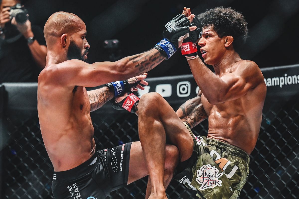 Demetrious Johnson fighting Adriano Moraes | Image credit: ONE Championship