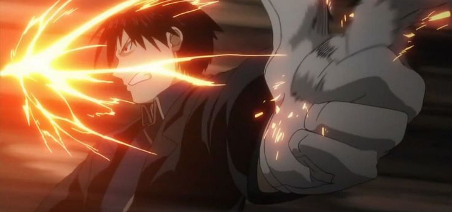 Roy Mustang Burning Lust Alive &ndash; Fullmetal Alchemist: Brotherhood (image via Bones)