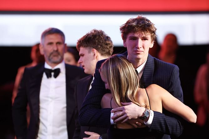 Watch: Matas Buzelis gets emotional as he dons Bulls snapback and hugs Adam Silver after getting drafted by Chicago