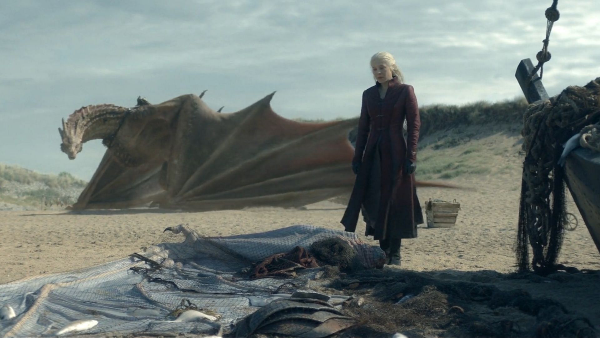 Rhaenyra locates Arrax&#039;s severed wing and Lucerys&#039; clothes, as seen in House of the Dragon season 2 episode 1 (Image via Max)