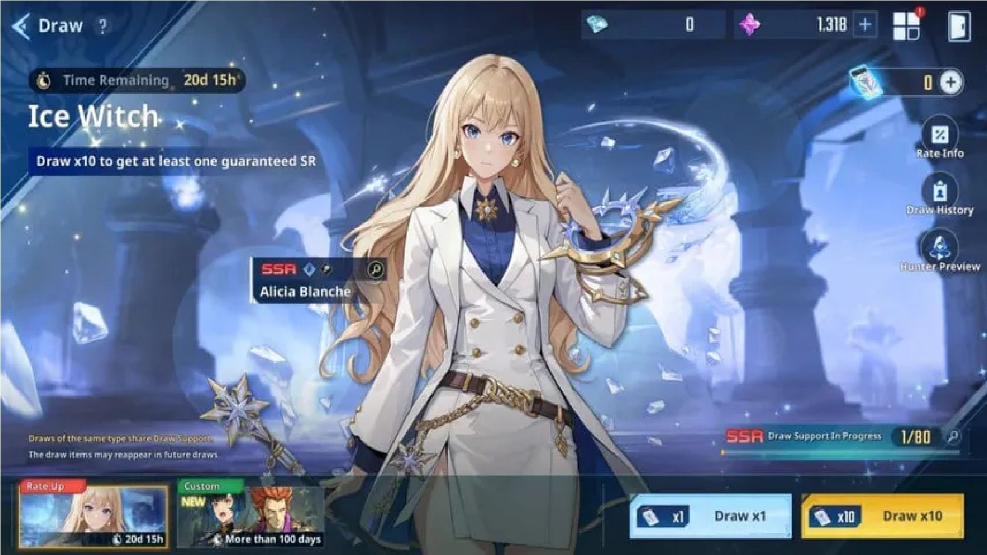 Ice Witch is the banner of Alicia Blache in SLA (Image via Netmarble)