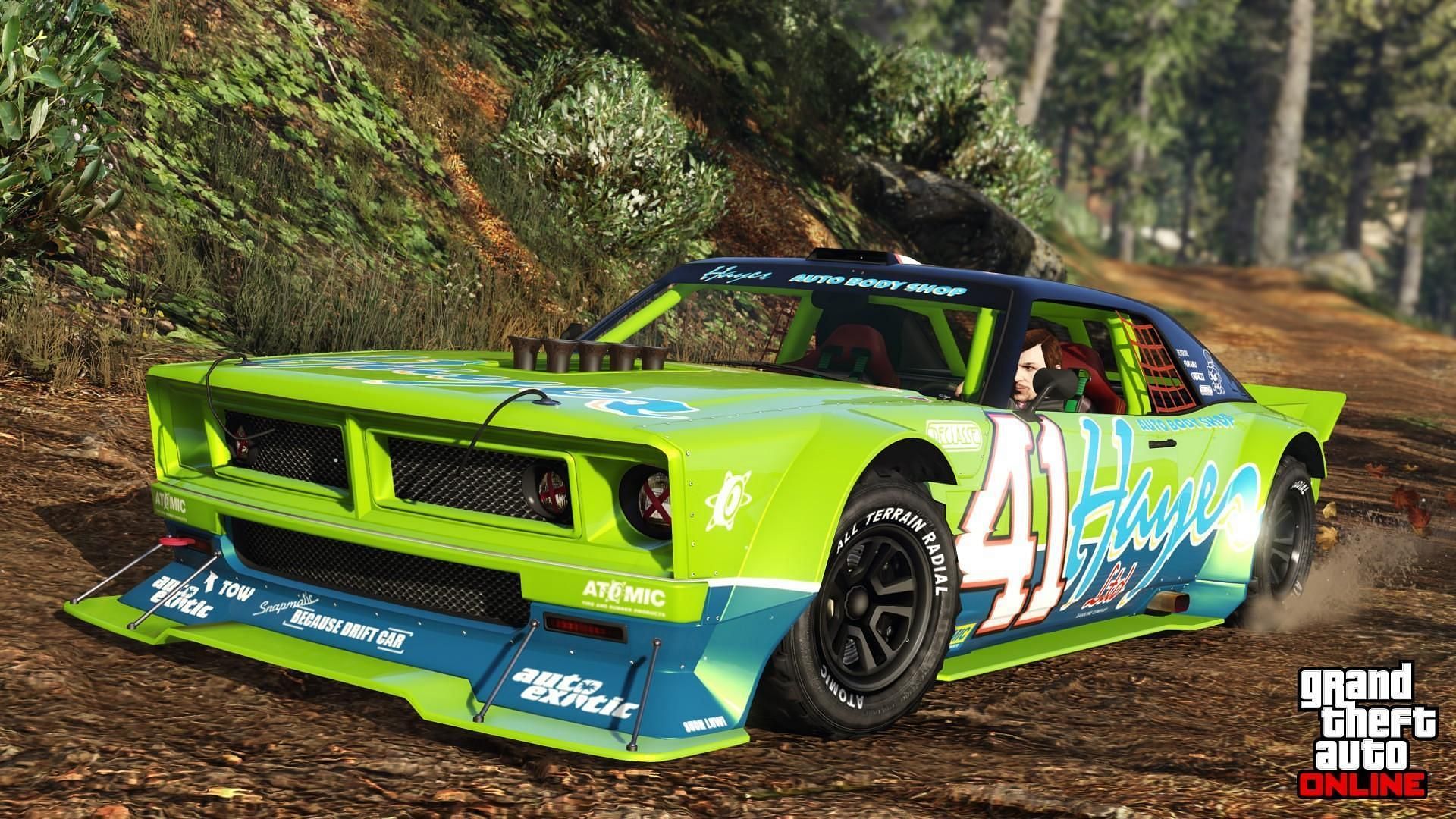 A fully customized Declasse Drift Tampa in Grand Theft Auto Online (Image via Rockstar Games)