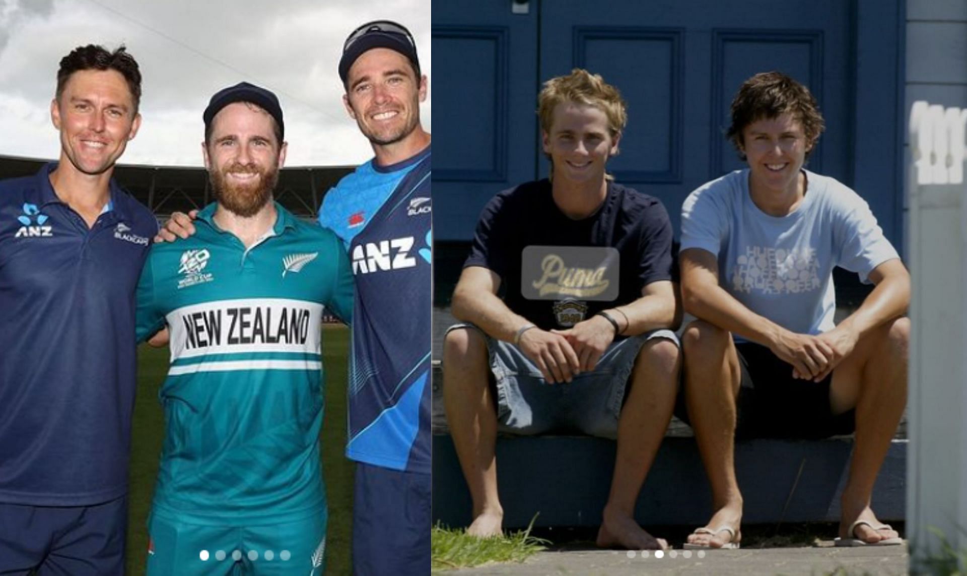 Trent Boult with Tim Southee and Kane Williamson through the years.