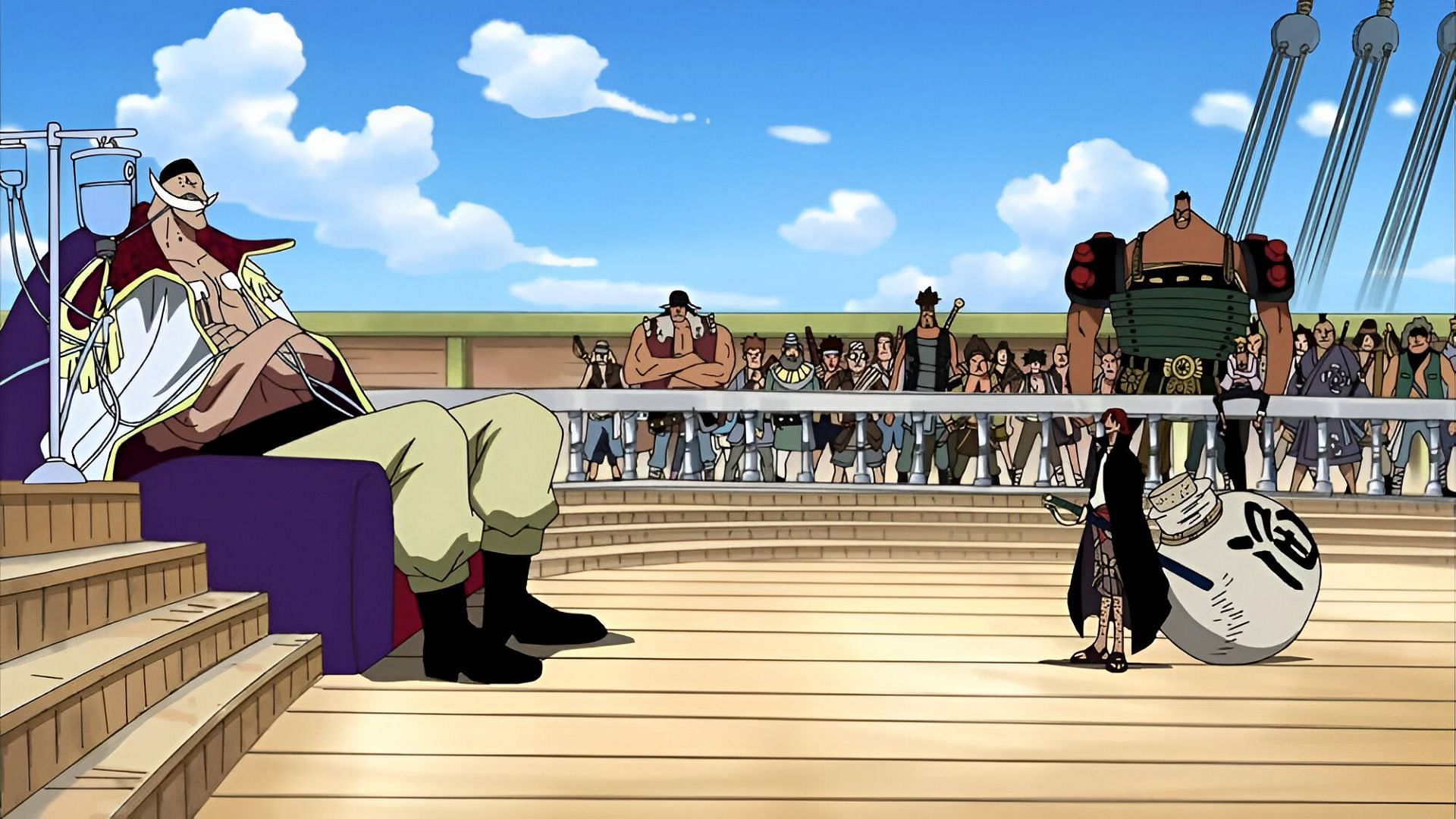 The meeting between Whitebeard and Shanks (Image via Toei Animation)