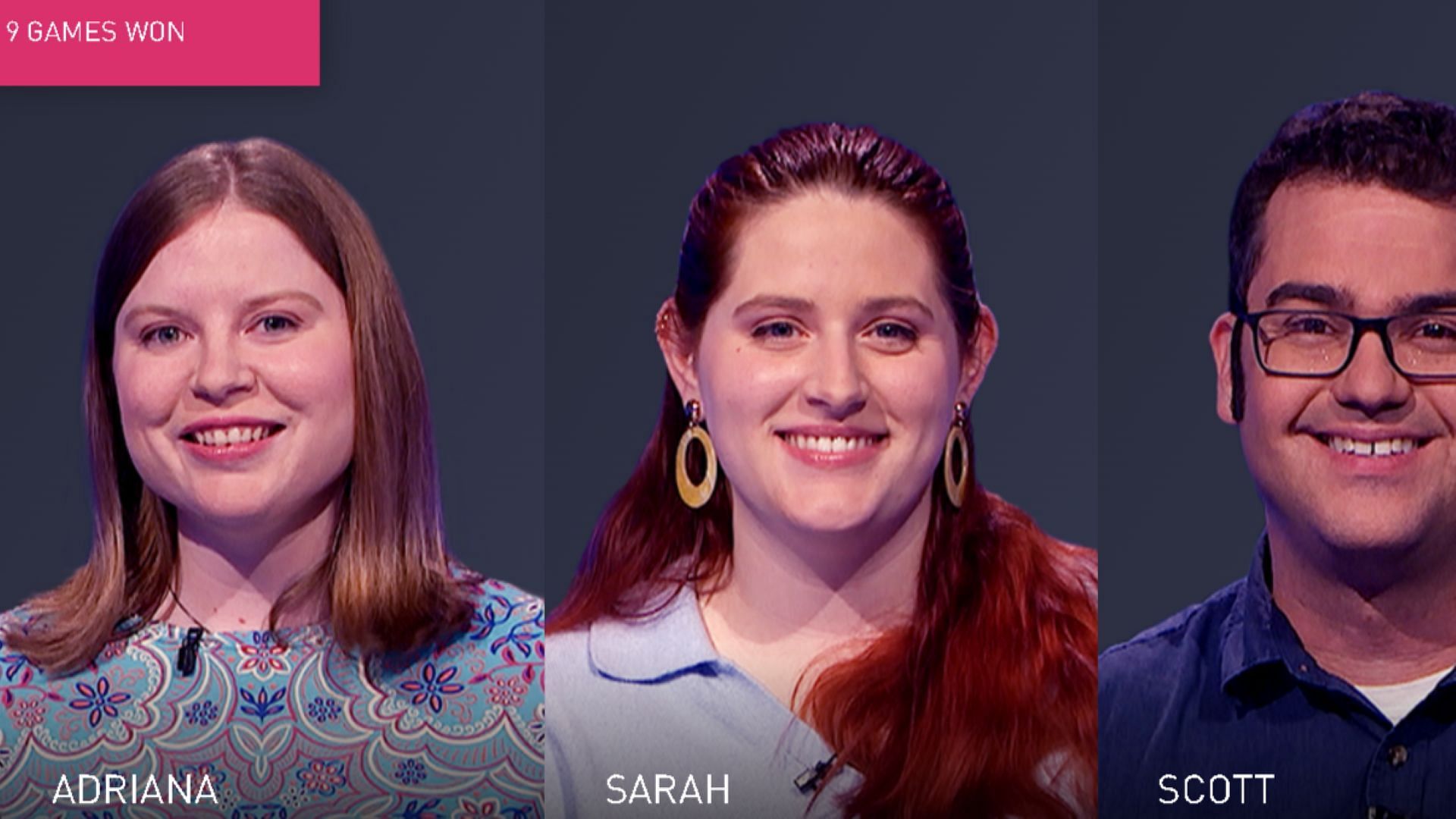 The contestants of the upcoming episode of the show (image via jeopardy.com)