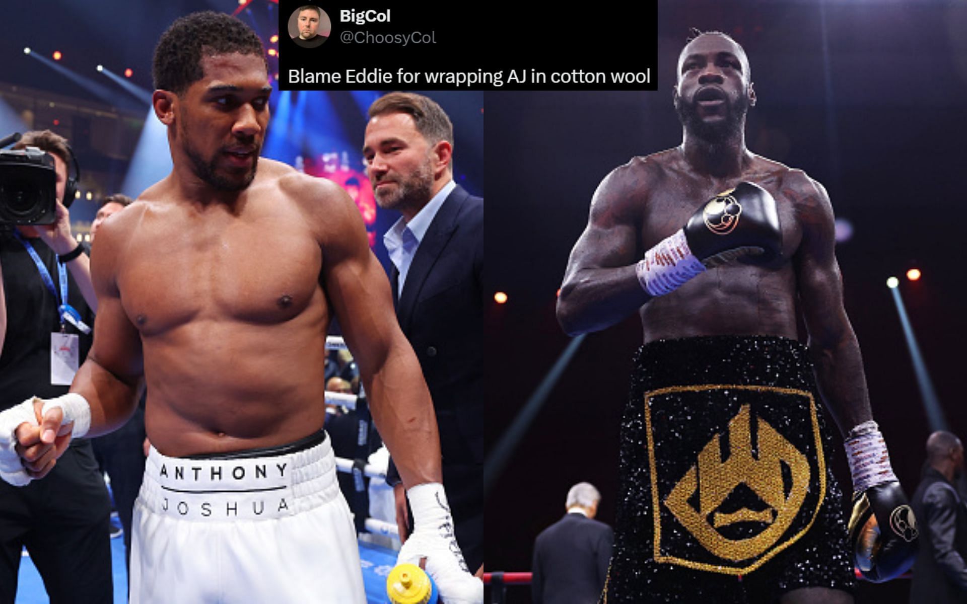 Tony Bellew blames politics on Anthony Joshua (left) vs. Deontay Wilder (right) failing to materialize [Image credits: Getty Images]