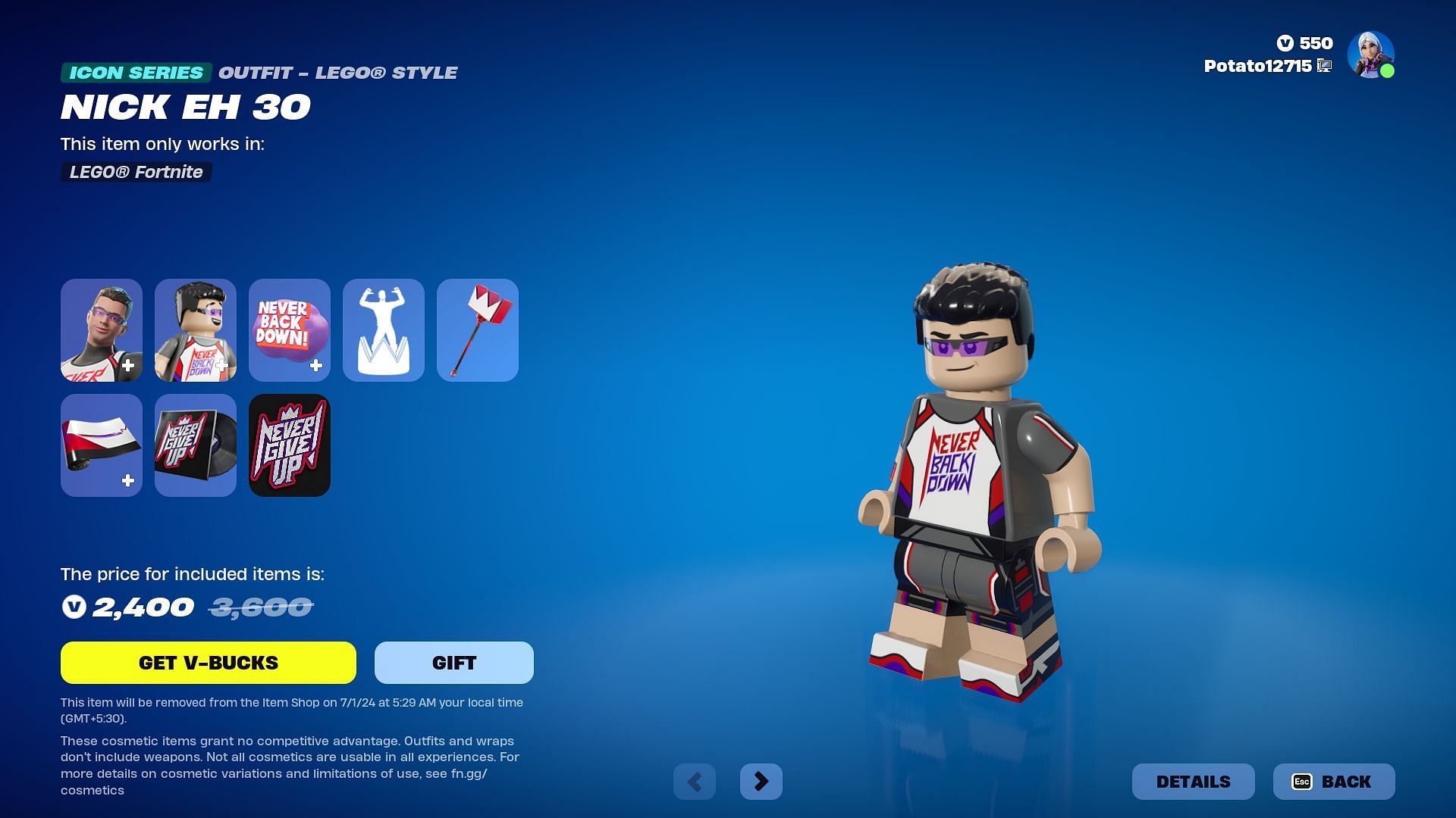 The Nick Eh 30 skin will be listed until July 1, 2024 (Image via Epic Games)