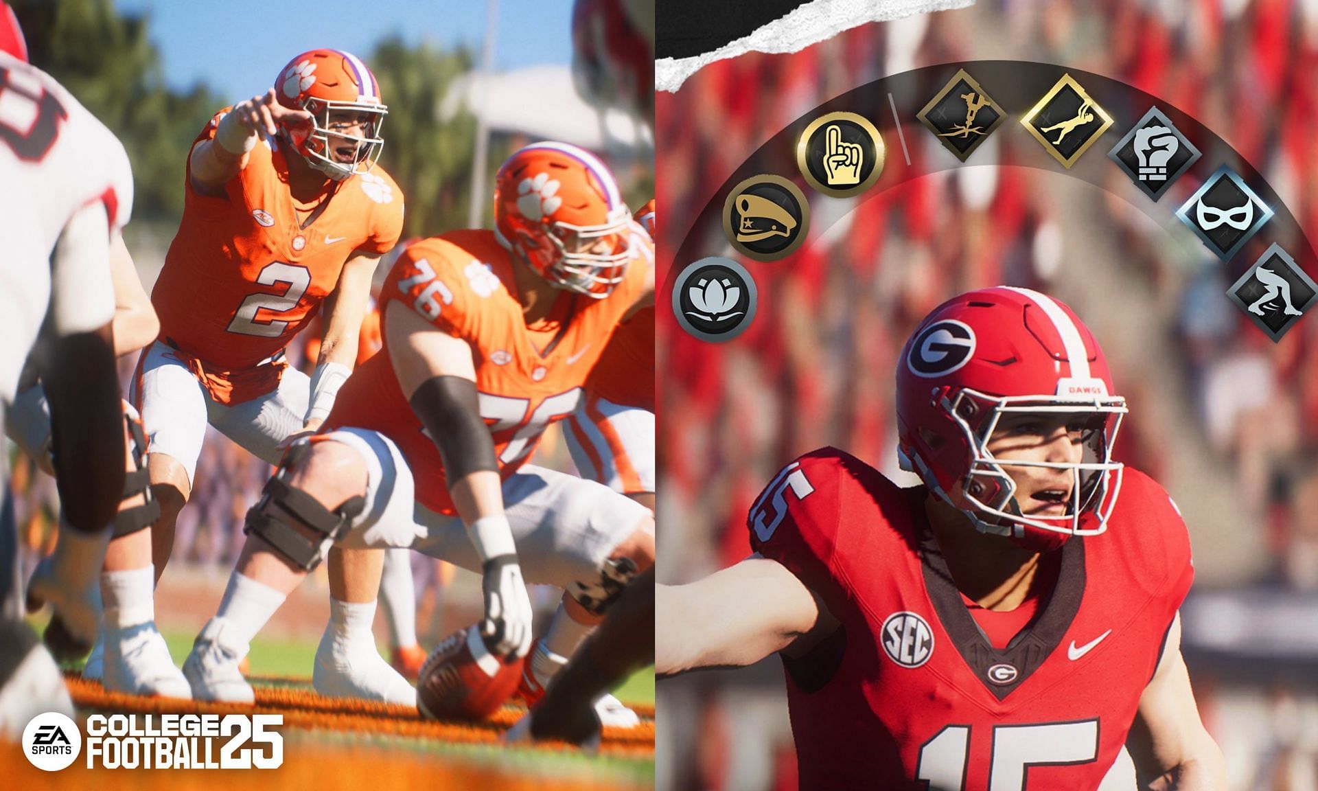 EA Sports College Football 25 character comparisons to real life.