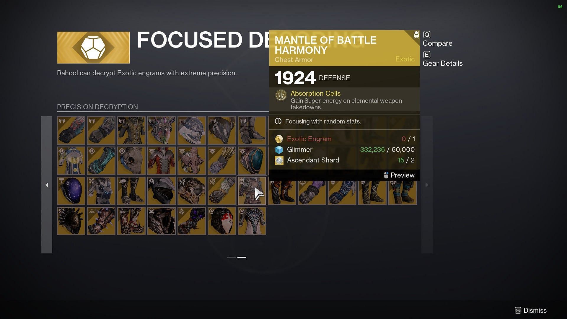 Precision Decryption page on Master Rahool (Image via Bungie)