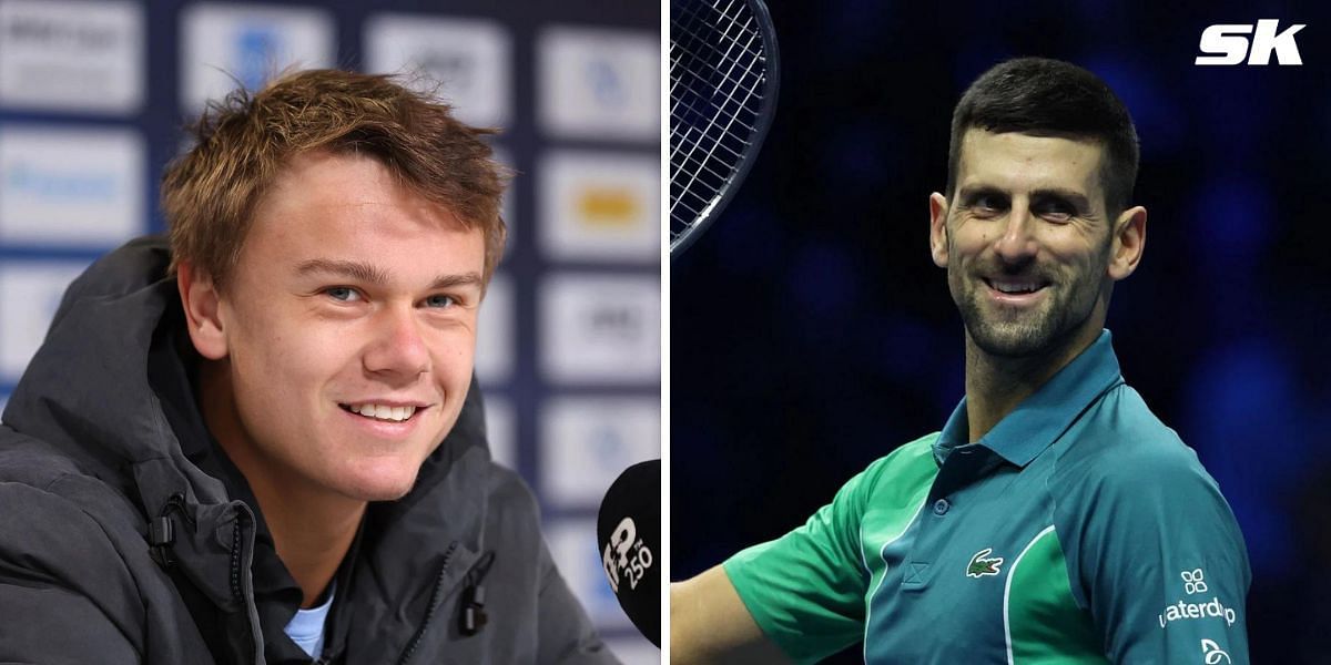 Holger Rune and Novak Djokovic (Source: Getty) 