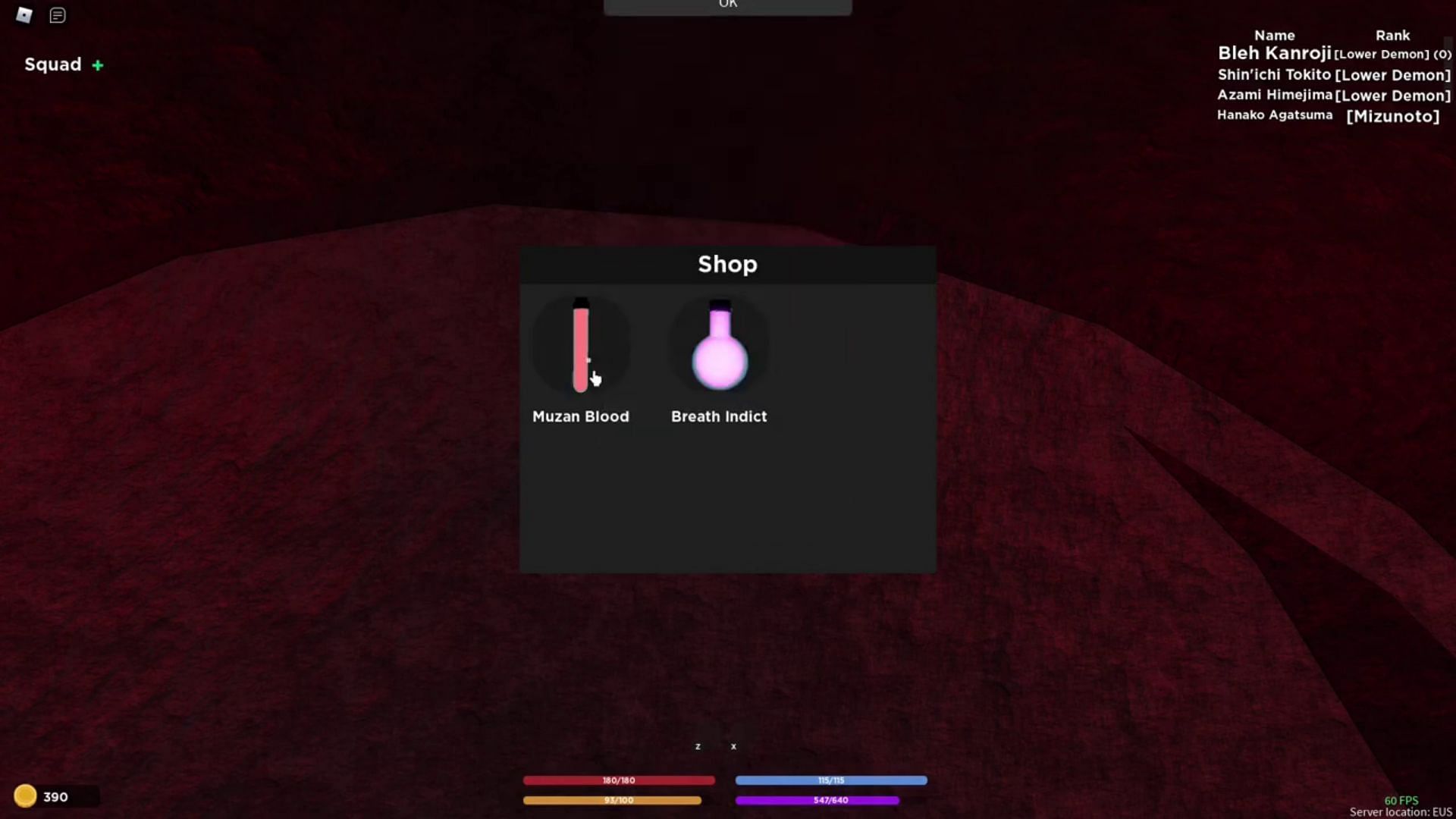 The Muzan Blood item (Image via Roblox || Sprayz on YouTube)