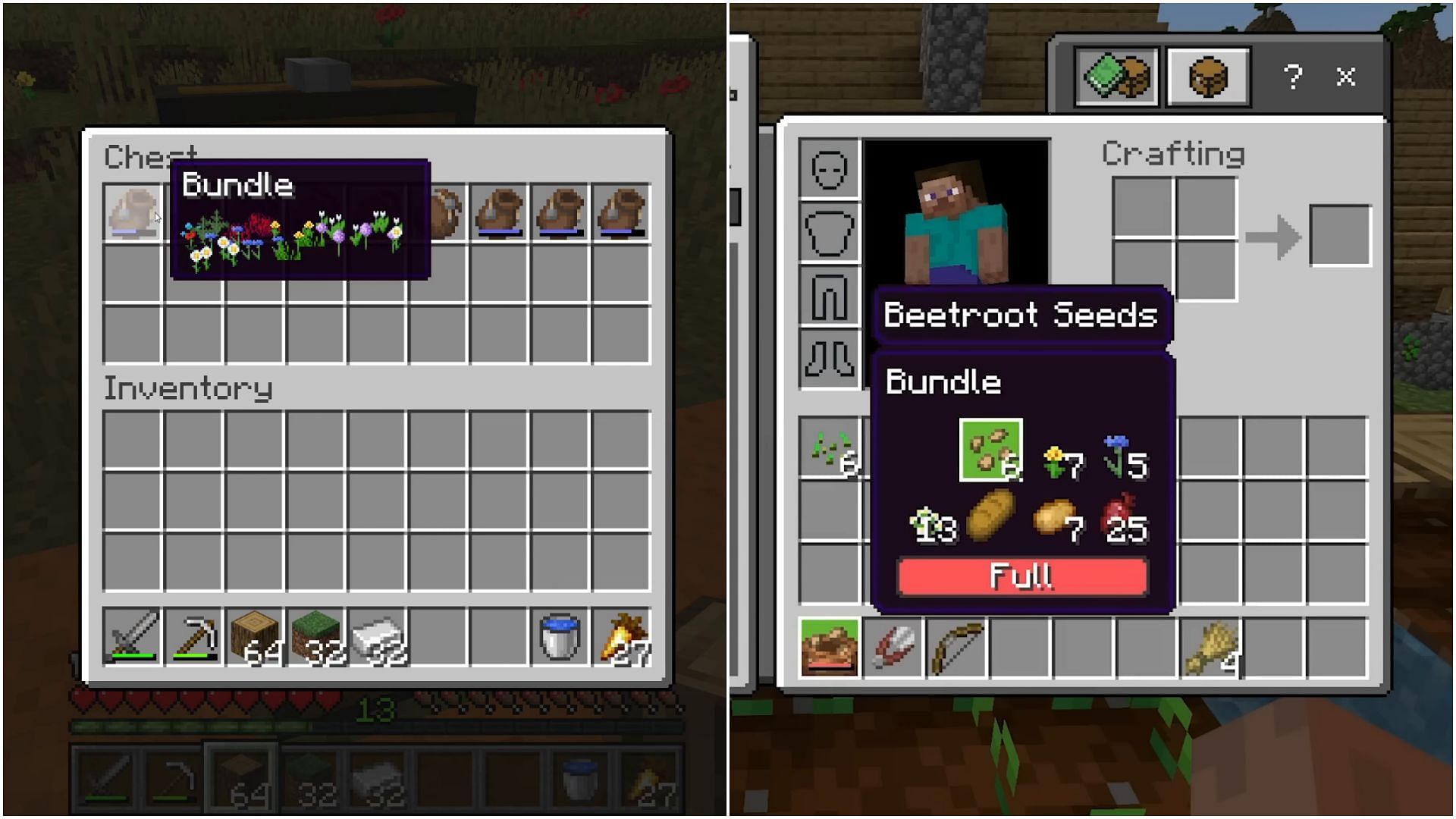 UI interaction issues were one of the main reasons why bundles were not released sooner (Image via Mojang Studios)