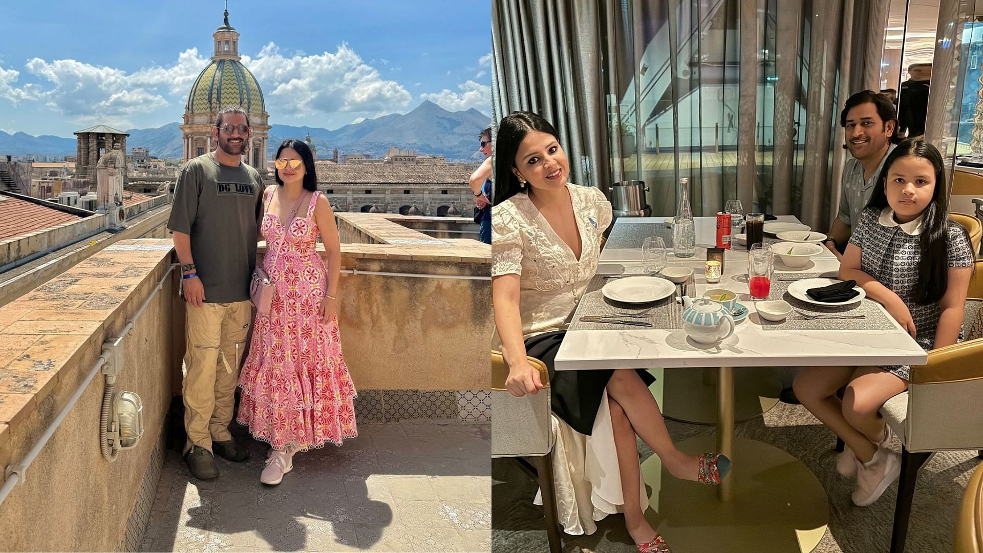 MS Dhoni with wife Sakshi and daughter Ziva (Image: Sakshi Dhoni Instagram)