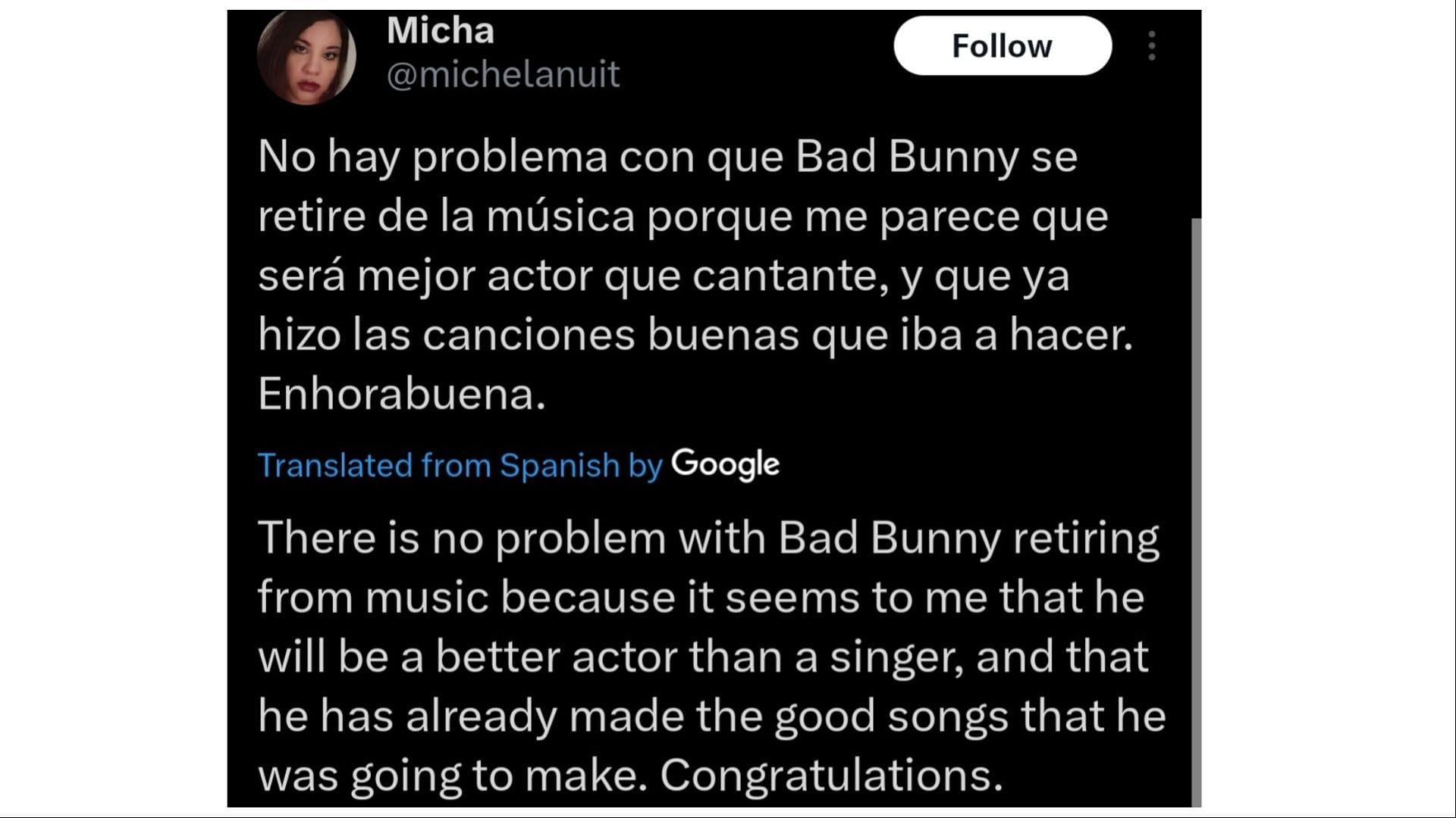 Fans react to Bad Bunny&#039;s latest Instagram story, (Image via Micha/X)