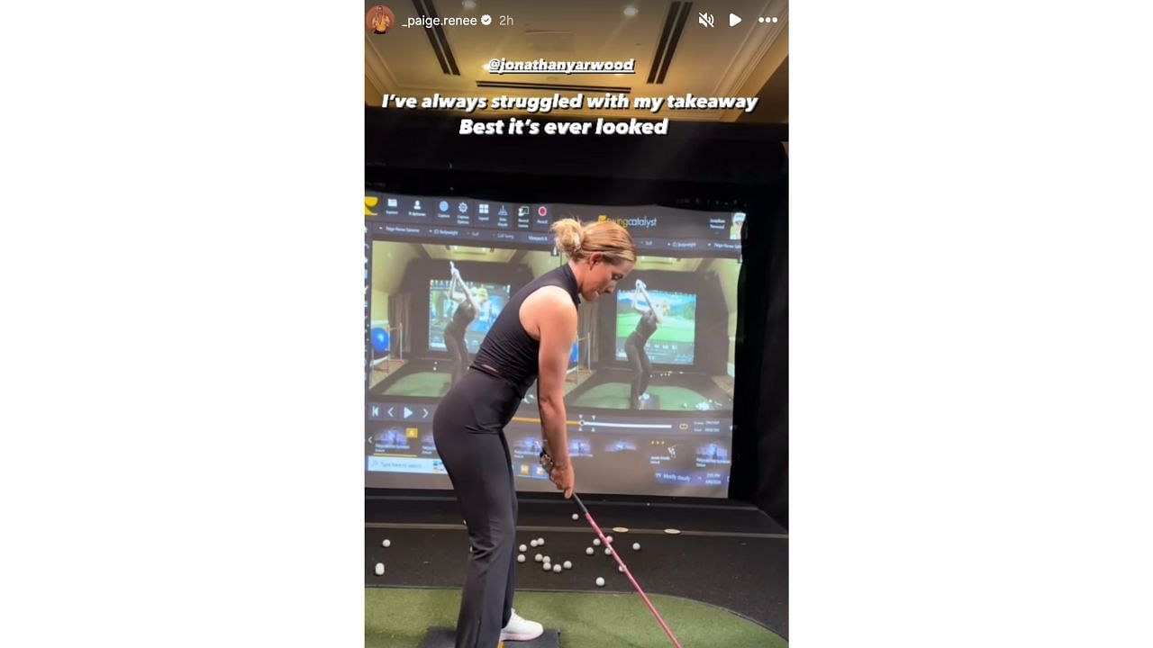 Paige Spiranac showcased her takeaway improvements on her Instagram story