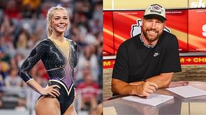 "You should be scared" - Paul Skenes' girlfriend Olivia Dunne gives NFL's Travis Kelce a crash course in gymnastics