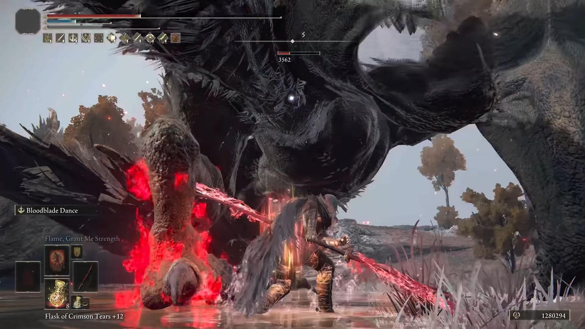 Eleonora&#039;s Poleblade can even cut dragons down to size (Image via FromSoftware || YouTube/Your Average Gamer)