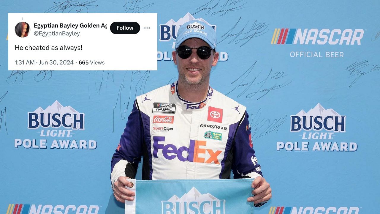 Fans reacted to Denny Hamlin winning the pole at Nashville