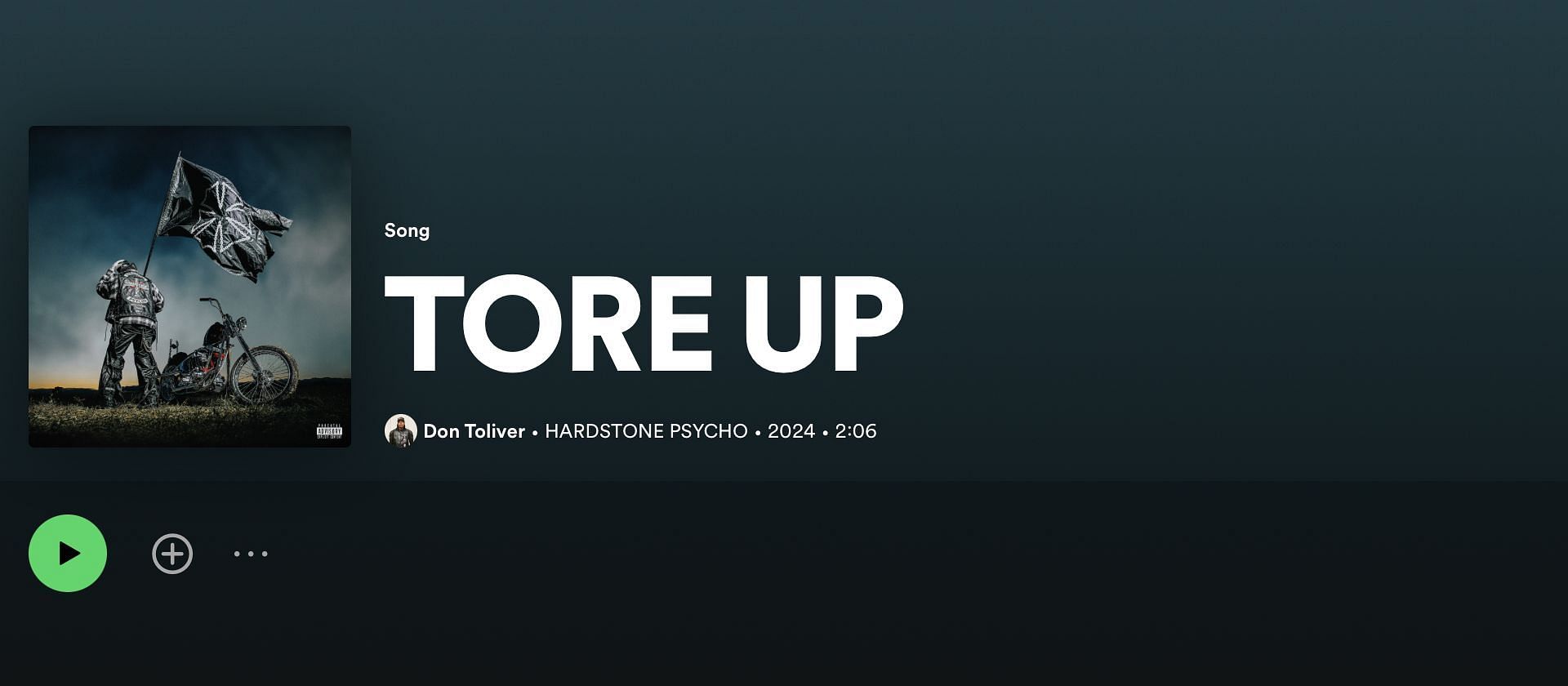 Track 2 on Don Toliver&#039;s new album &#039;HARDSTONE PSYCHO&#039; (Image via Spotify)