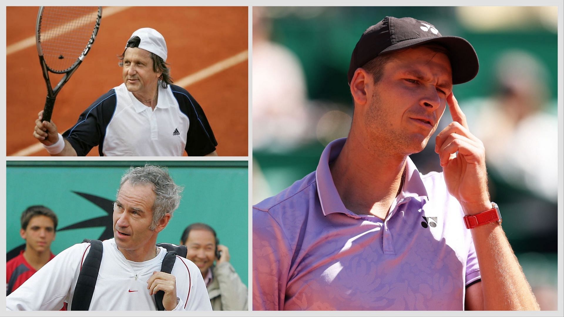 John McEnroe, Ilie Nastase and Hubert Hurkacz