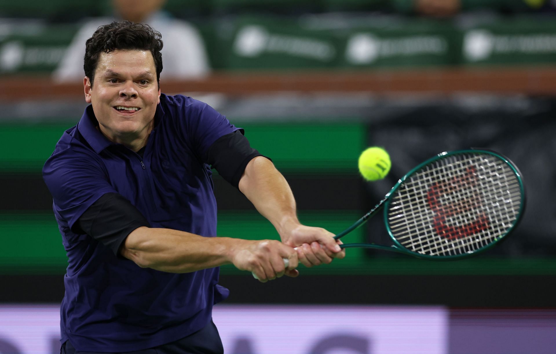 Milos Raonic at the 2024 BNP Paribas Open 2024. (Photo: Getty)