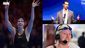Michael Phelps, Kate Douglass, and Lilly King react to Gretchen Walsh breaking the 100m fly world record at the Olympic trials