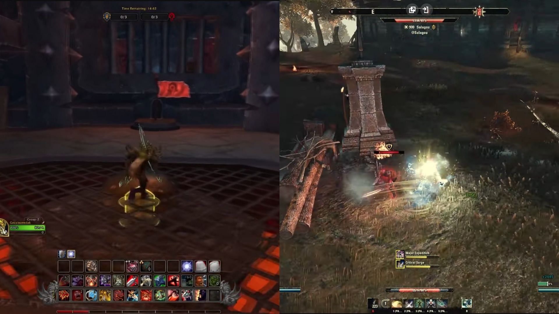 Both games have their PVP woes right now (Image via Blizzard Entertainment || ZeniMax Online)