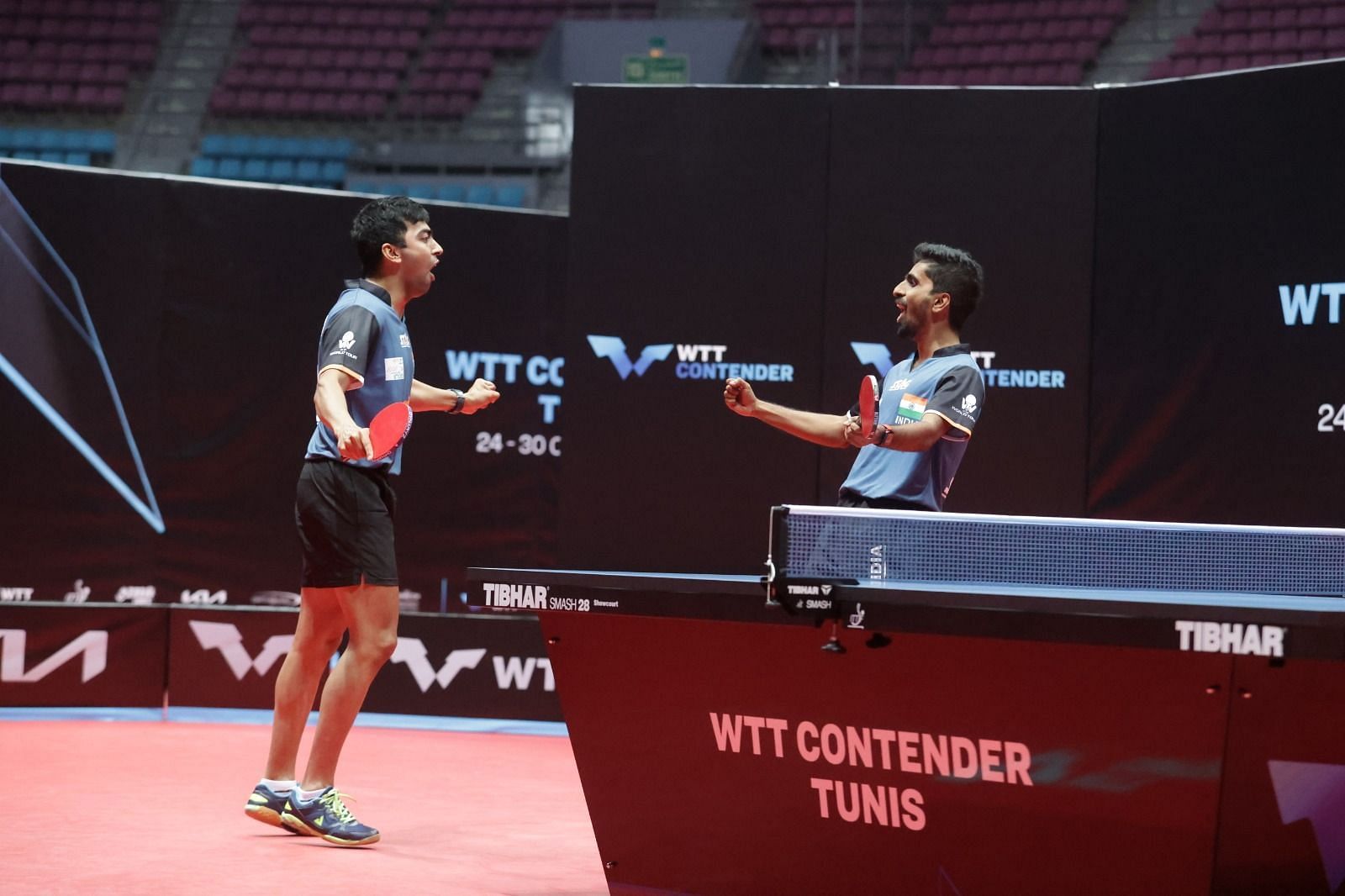 Sathiyan Gnanasekaran and Harmeet Desai (Image Credits: World Table Tennis/X)
