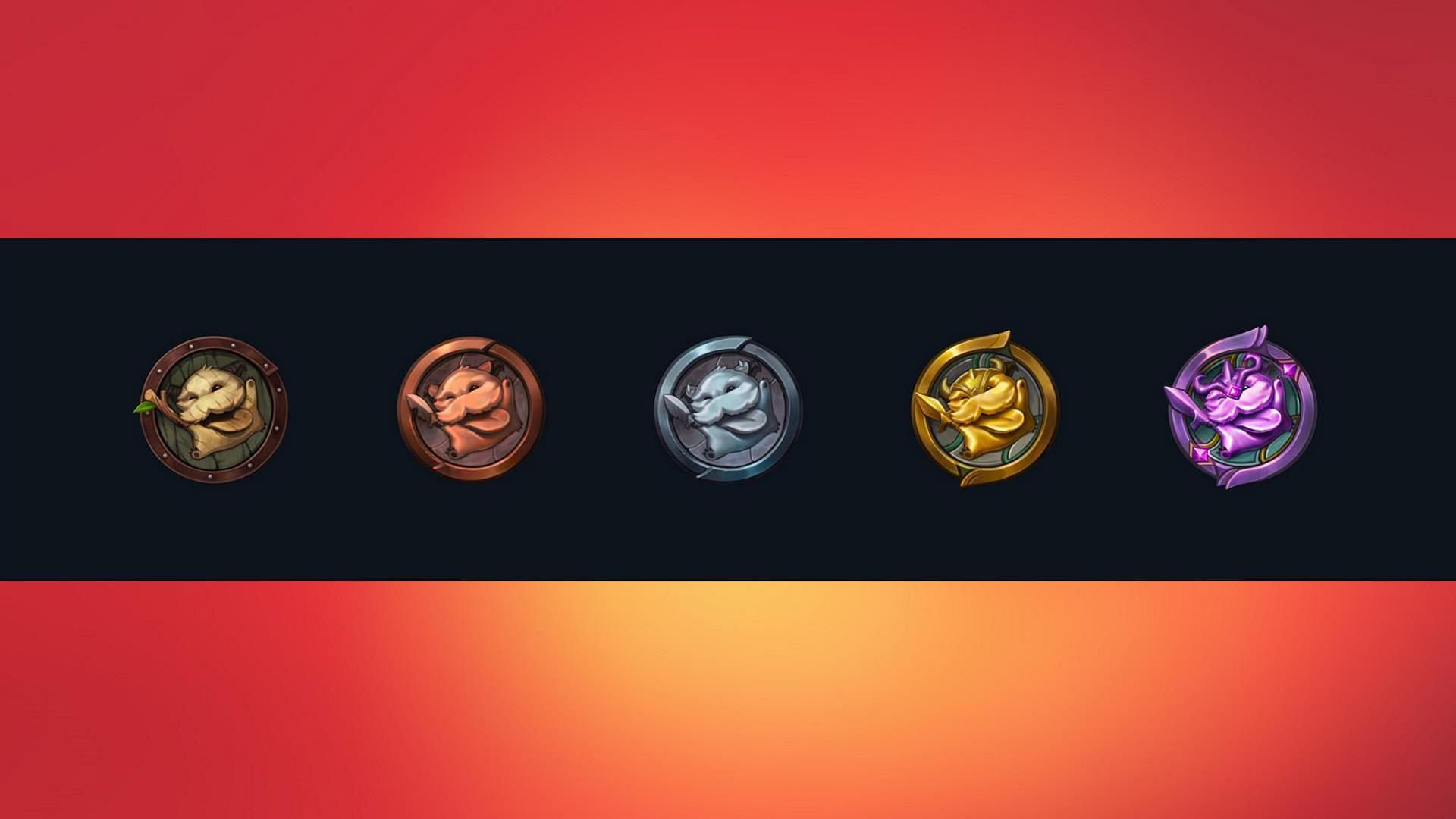 All available Arena mode ranks (Image via Riot Games)