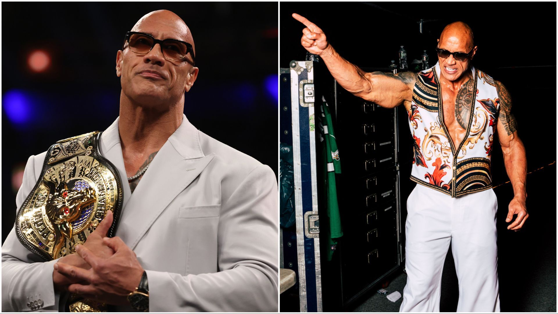 The Rock at the 2024 WWE Hall of Fame ceremony, Rock backstage at WrestleMania XL