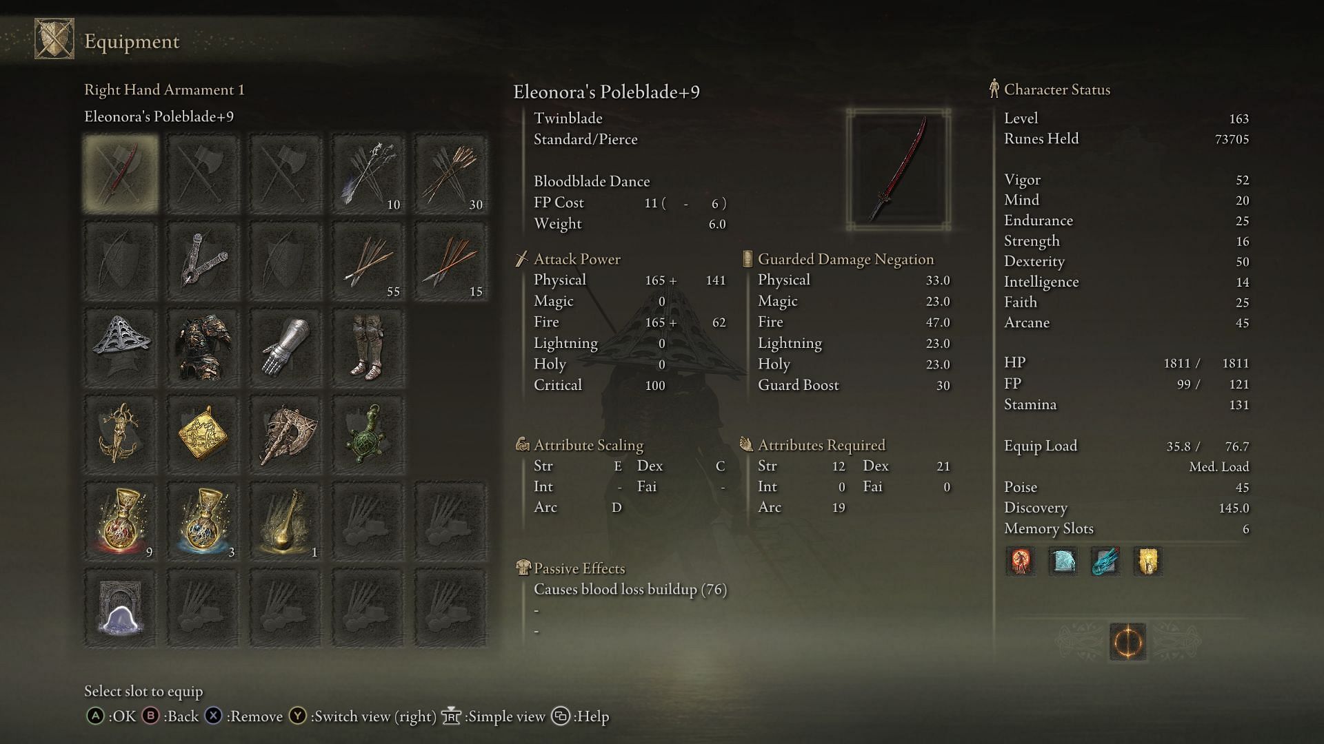 You can also use the Rivers of Blood katana for your Dex-Arcane build (Image via FromSoftware)