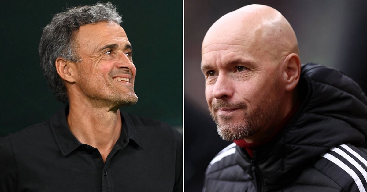 PSG manager Luis Enrique and Manchester United manager Erik ten Hag