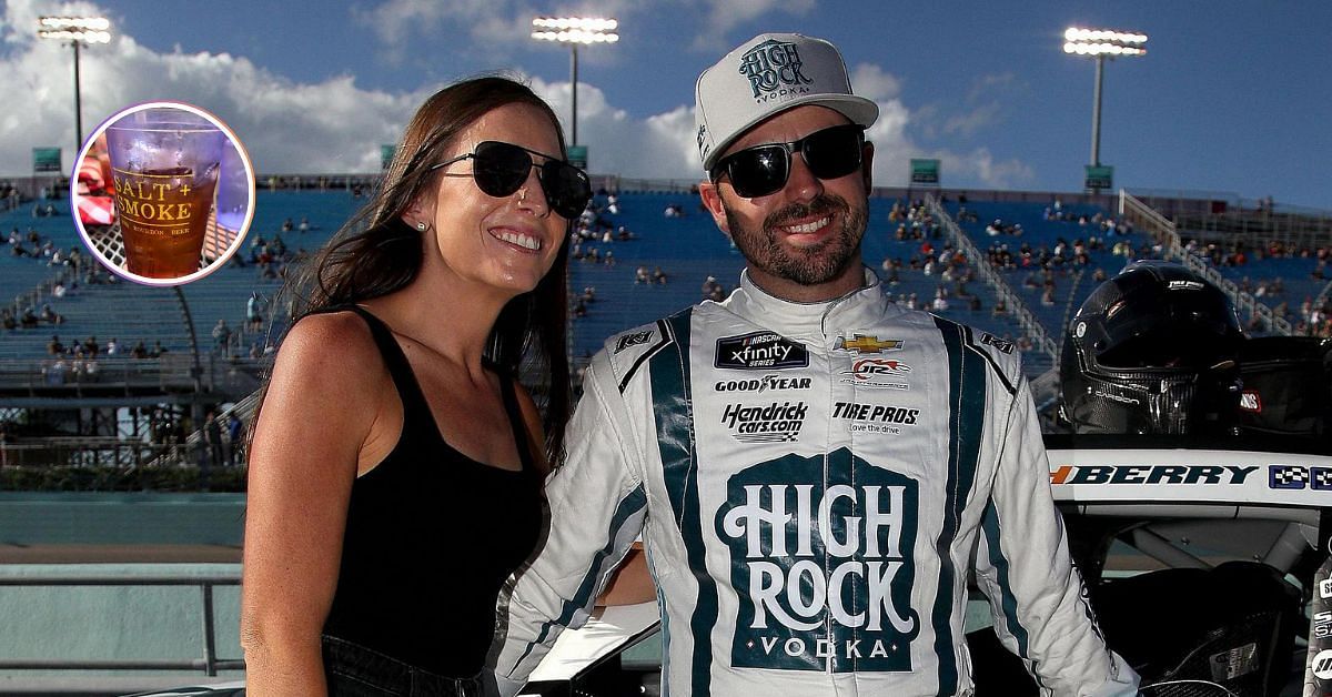 Josh Berry and his wife Ginny (Image via Getty and Instagram @ginny_lauren)