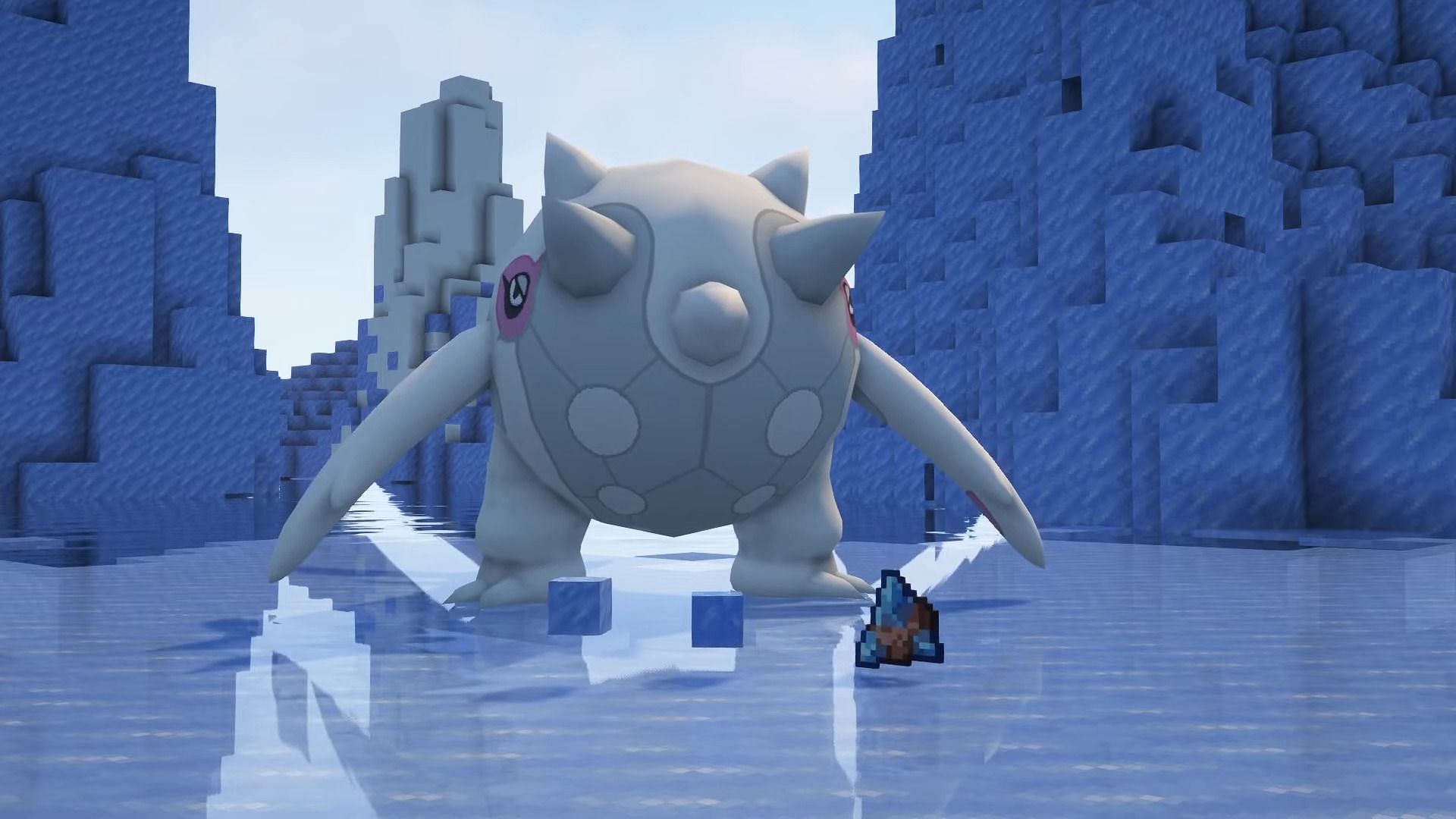 The Pokemon Cetitan as it appears in the Pixelmon mod for Minecraft (Image via PixelSnax/YouTube)