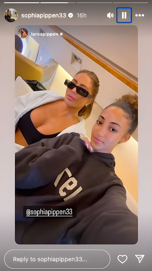 Scottie Pippen's daughter, Sophie's IG story