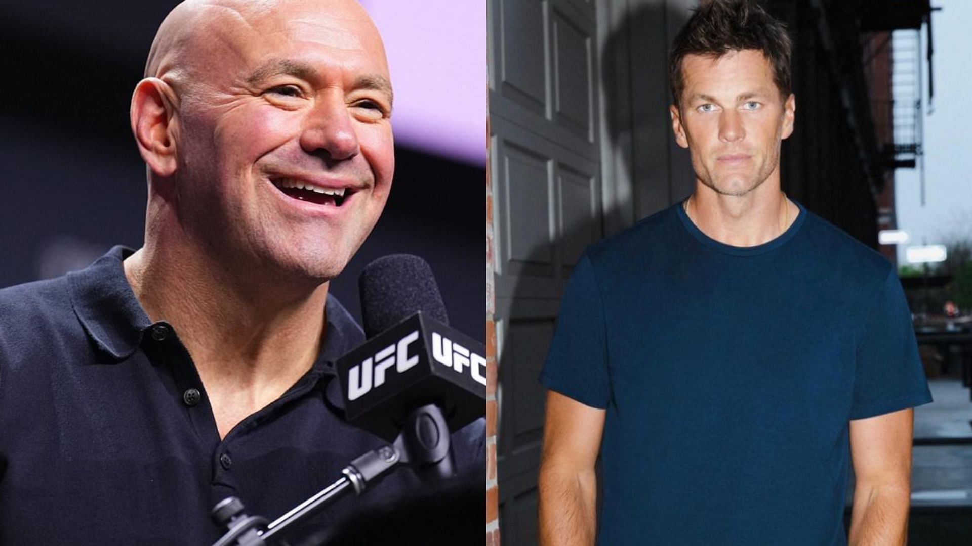 Dana White (left) discusses stand-up comedy and roasting Tom Brady (right) [Images courtesy of Getty &amp; @tombrady on Instagram]