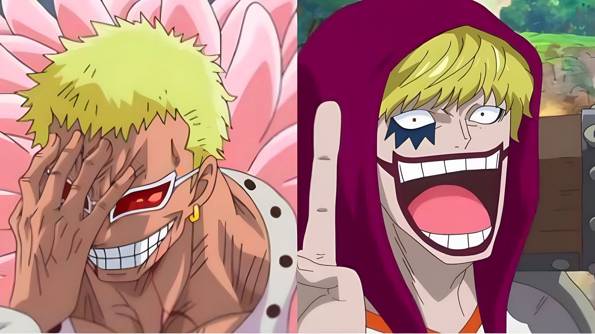 Doflamingo (left) and Rosinante (right) as seen in the anime (Image via Toei Animation)