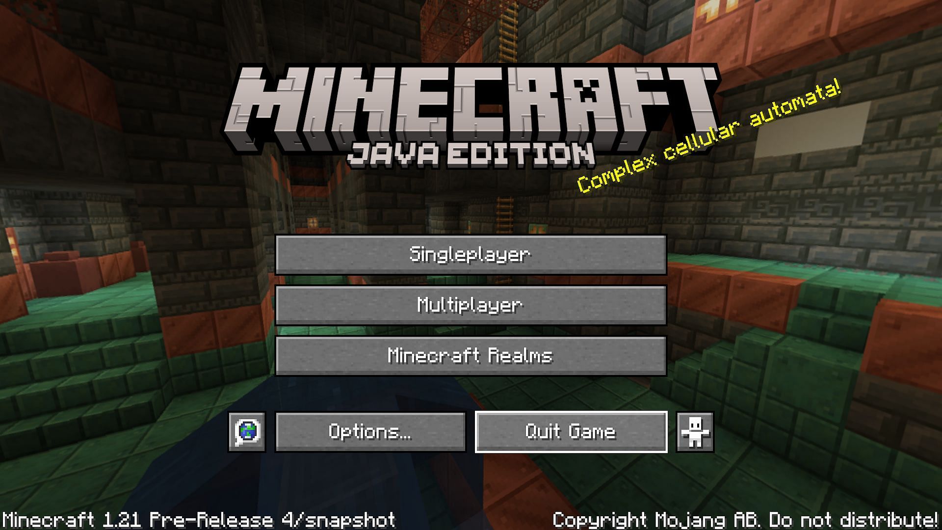 The quit game button on the main menu (Image via Mojang)