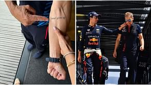 "The never give up is for you!": Sergio Perez’s fitness coach gets his motivational quote inked on his arm