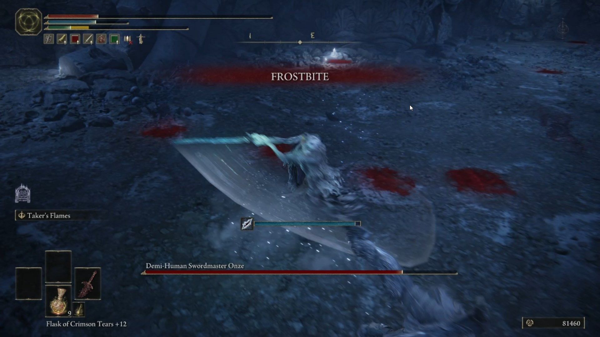 Avoid getting hit to not take the Frostbite damage (Image via FromSoftware)