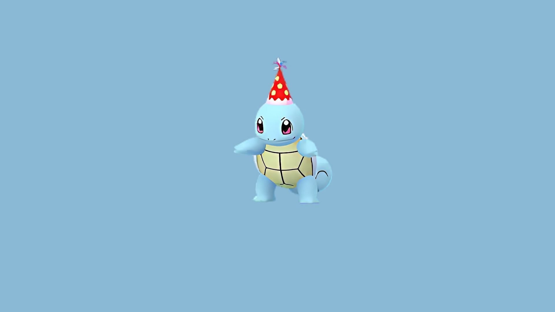 An image of Squirtle wearing a Party Hat (Image via The Pokemon Company)