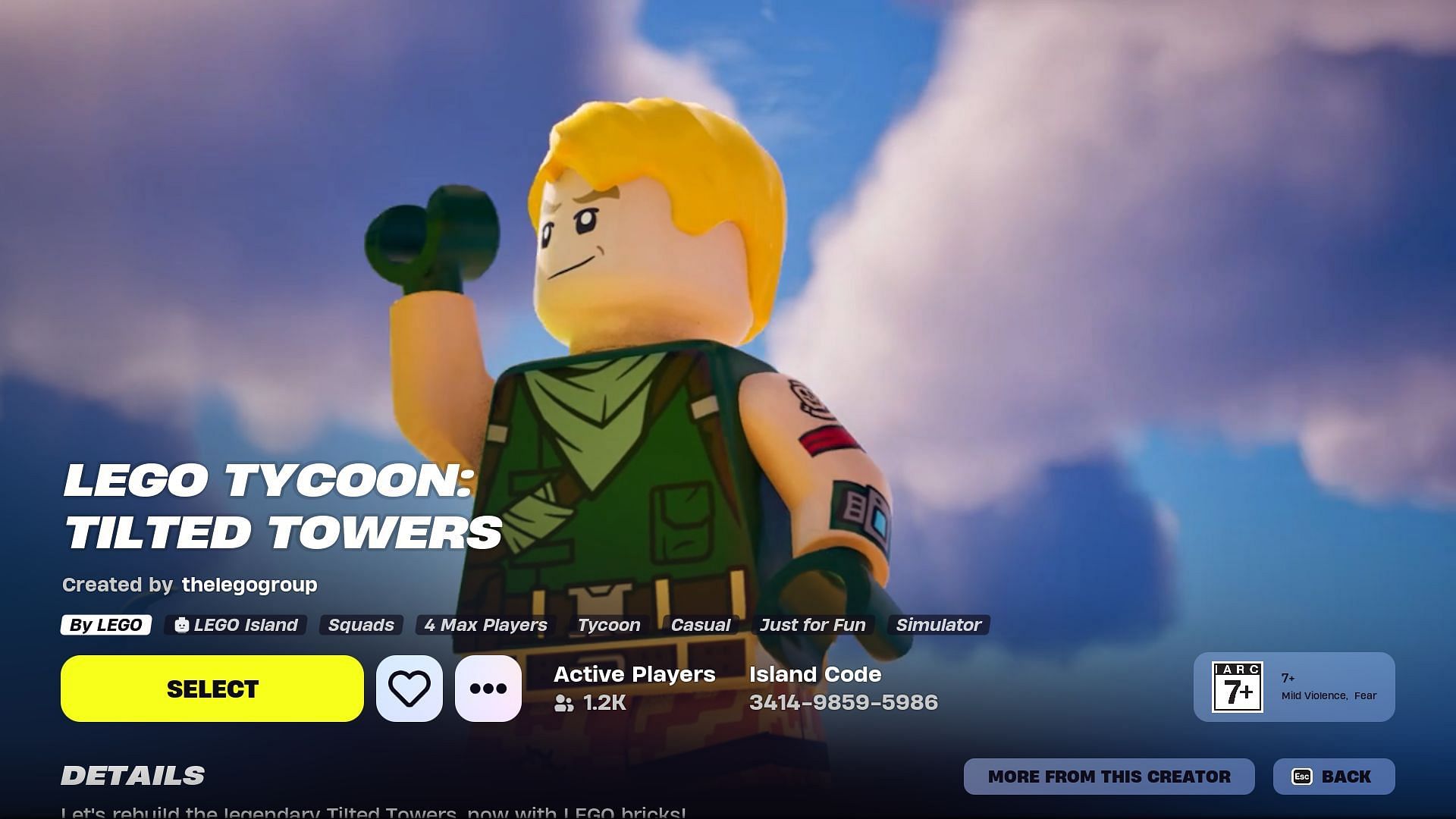 LEGO Tycoon: Tilter Towers (Image via Epic Games)