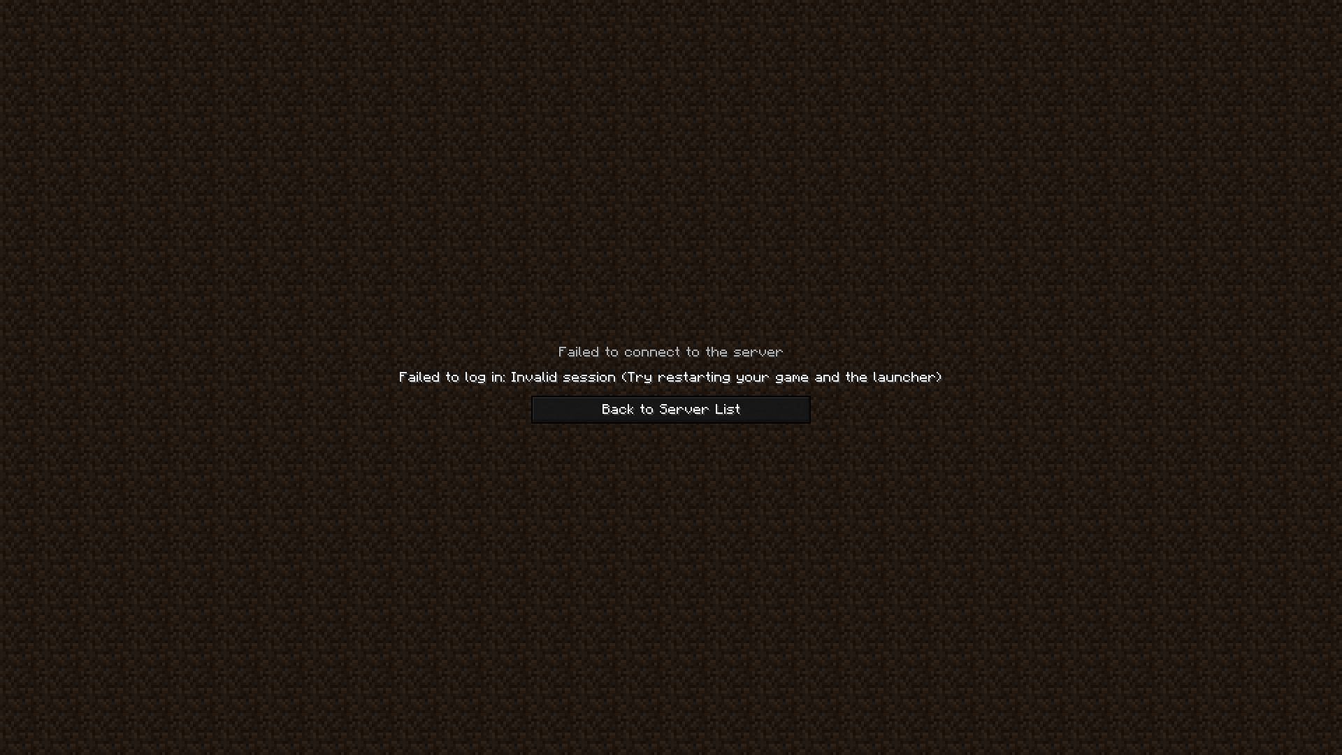 Minecraft invalid session bug