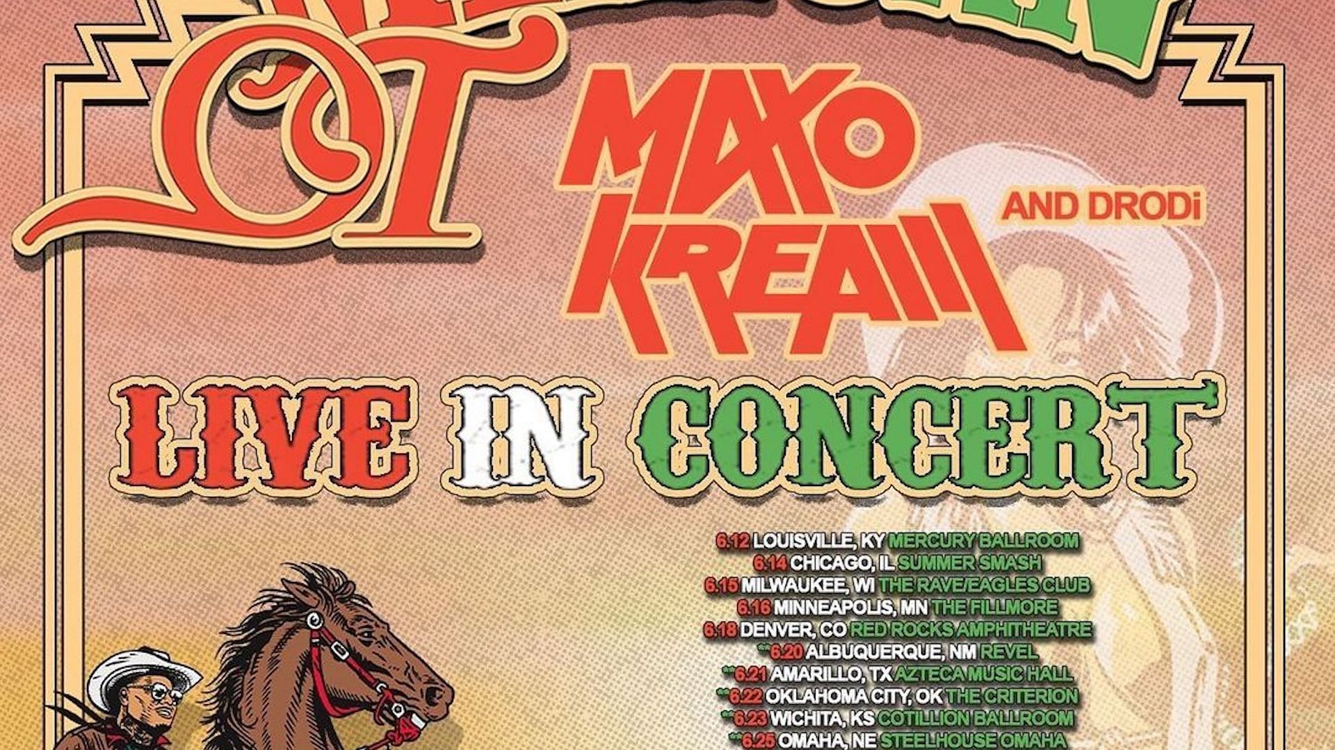 The official poster for That Mexican OT&#039;s &quot;Live In Concert&quot; tour (Image via Instagram/@thatmexicanot)