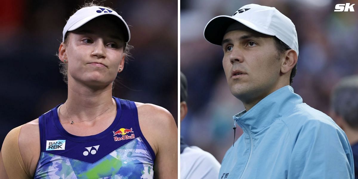 Elena Rybakina (L) and her coach Stefano Vukov (R)