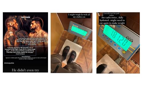 Daniel Rodriguez reacts to weight change for Kelvin Gastelum fight [Images courtesy: d_rod_ufc on Instagram]