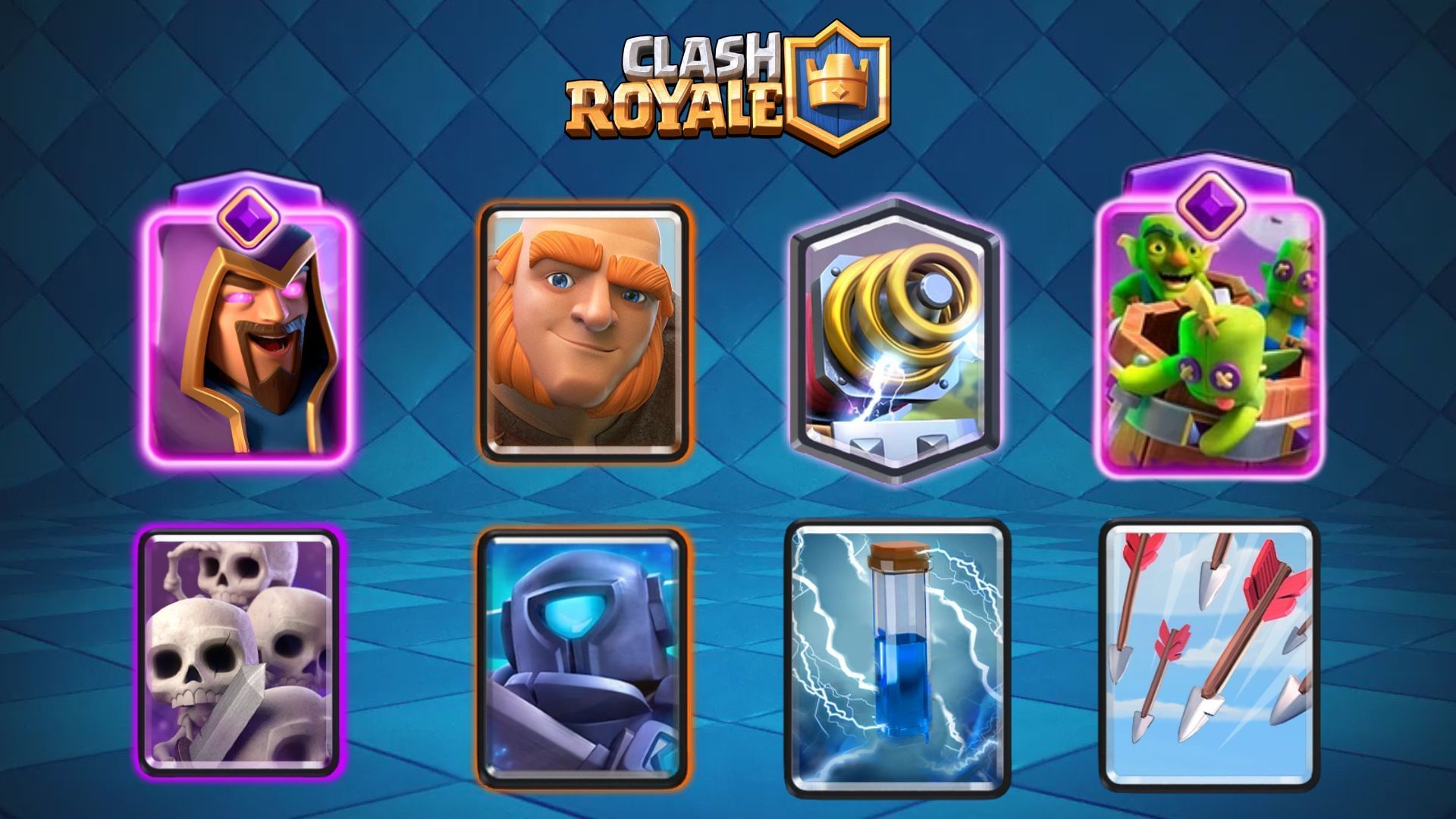 Giant with Sparky, Goblin Barrel, Skeleton Army, and Wizard (Image via Supercell)