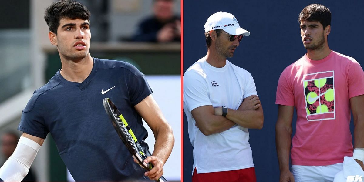 Carlos Alcaraz (L) with coach Juan Carlos Ferrero (R) (Image Source: Getty)