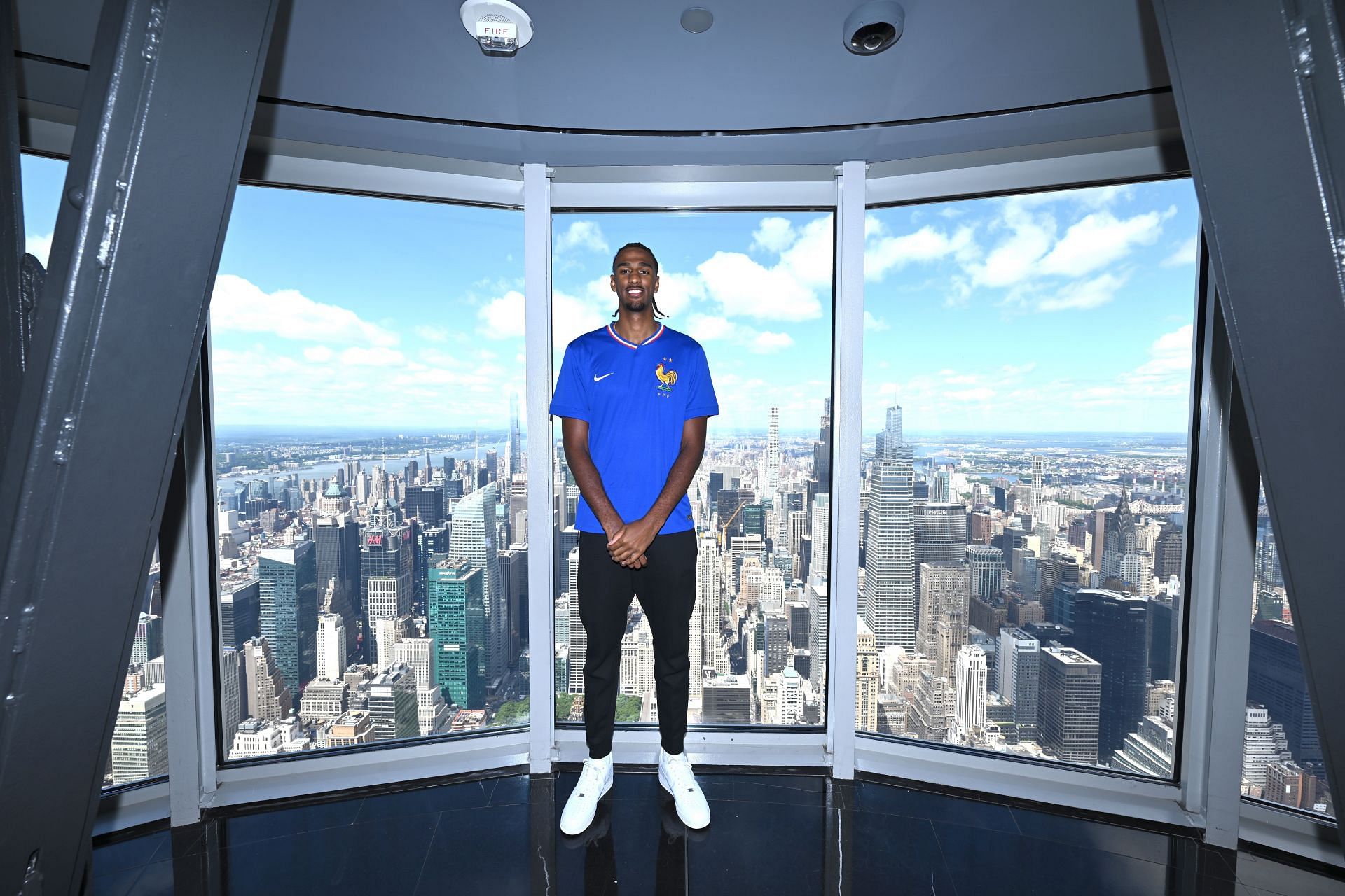 Alex Sarr Visits the Empire State Building to Celebrate 2024 NBA Draft