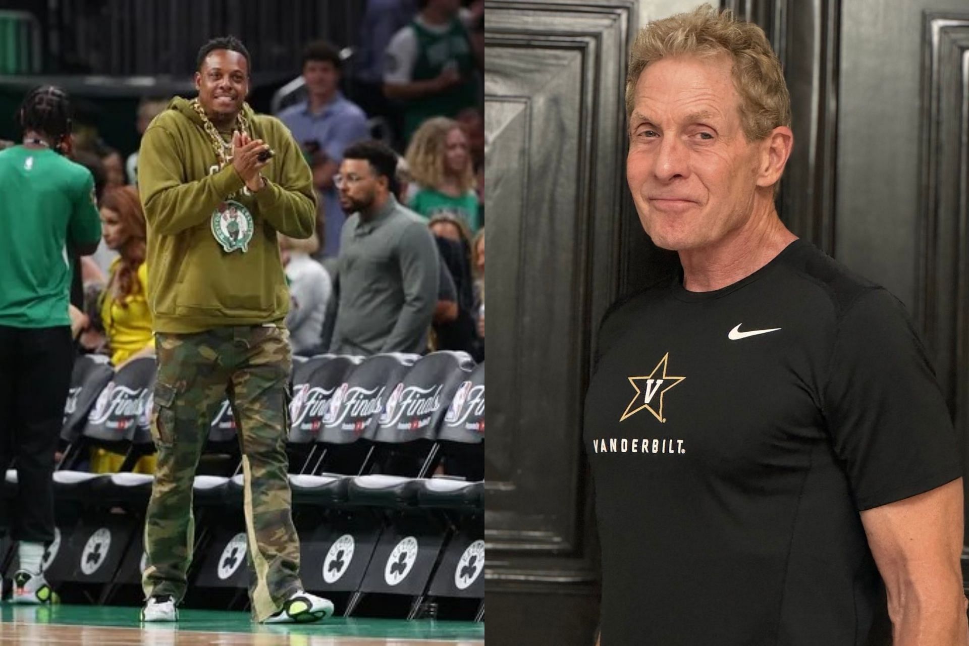 Skip Bayless had a hilarious tweet for Paul Pierce. (Getty, Skip Bayless, Instagram)